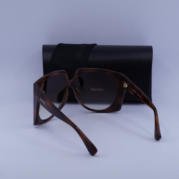 MaxMara ANNE MM0023 52F Geometric Sunglasses - Havana/Brown - Picture 6 of 11